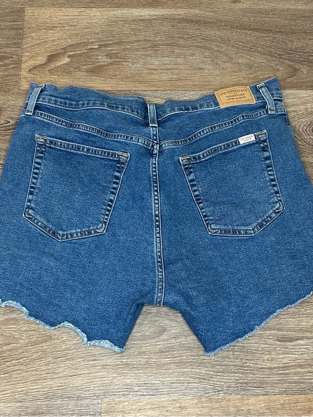 Levi's Blue Distressed Denim Cutoff Shorts